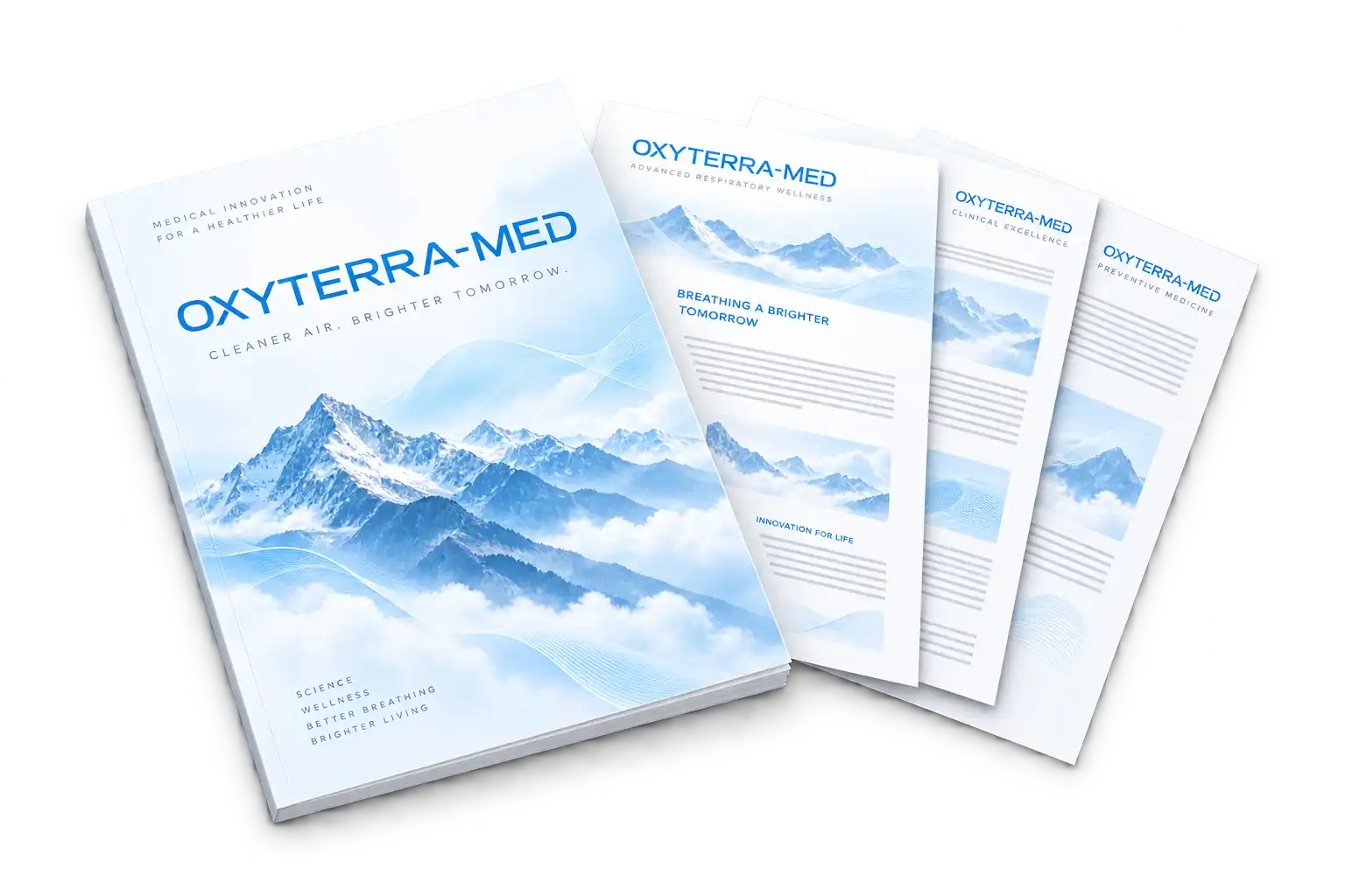 Обложки и страницы информационных материалов OXYTERRA-MED